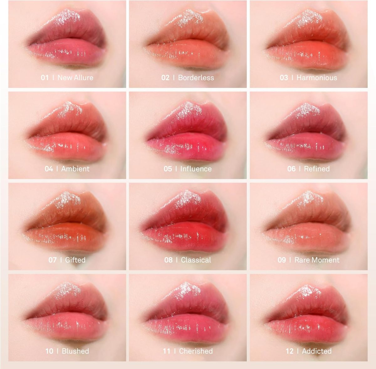 ⁦hince Mood Enhancer Water Liquid Glow - Non-Sticky & Waterproof Lip Stain for Women - Long Wearing Lip Gloss for Natural and Glass Glow - Moisturizing Liquid Makeup, 0.16 fl.oz. (RARE MOMENT)⁩ - الصورة ⁦8⁩