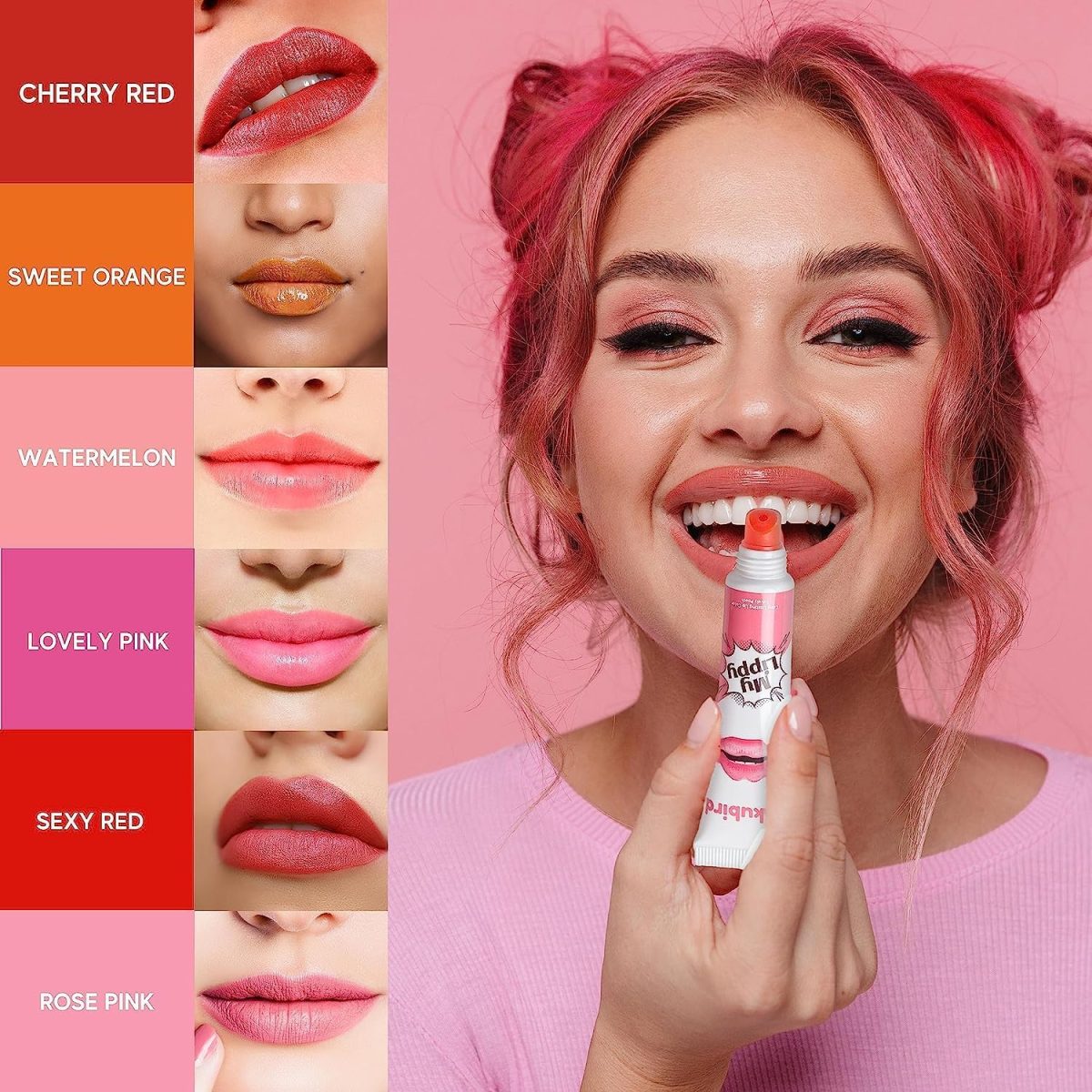 ⁦kukubird 6pcs Matte Lip Stain High Pigmented Longwear Peel Off Womens Waterproof Girl Makeup Beauty Set- Lip Tattoo⁩ - الصورة ⁦3⁩