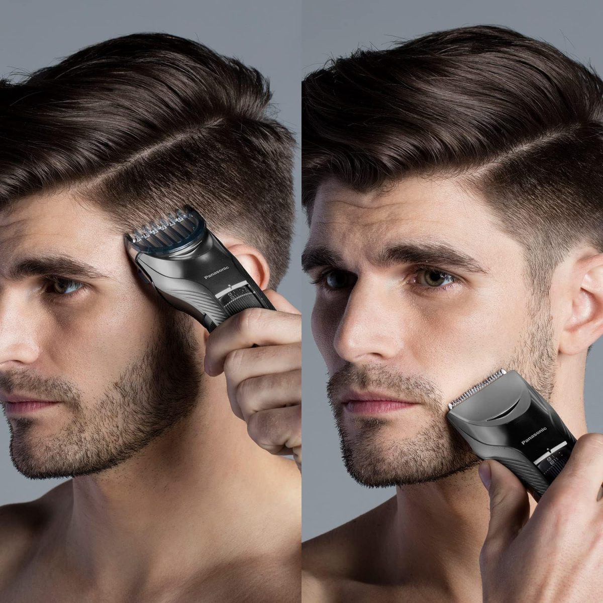 ⁦Panasonic Performance Hair Clippers with 2 Attachments and Adjustable Length Settings, Corded or Cordless Trimmer for Hair and Beard - ER-GC63-H (Silver)⁩ - الصورة ⁦6⁩