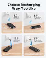 ⁦Charmast Power Bank with Built in Cables, 20000mAh USB C Battery Pack 5 Outputs 4 Inputs with LED Display Type C Powerbank,22.5W Fast Charging Portable Charger Compatible with Smartphones and More⁩ - الصورة ⁦4⁩