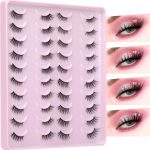 ⁦Yawamica Half Lashes Natural Look Fluffy False Eyelashes Wispy 4 Styles Cat Eye Lashes 3D Natural Volume Accent Lashes 20 Pairs Pack by⁩ - الصورة ⁦7⁩