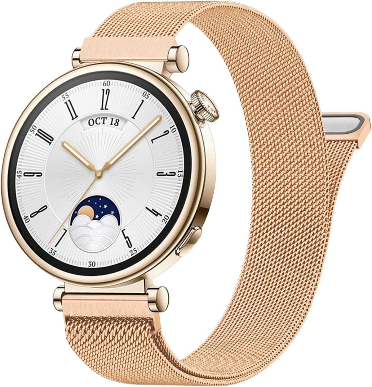 Metal Band for Huawei Watch GT4 41mm Strap,18mm Stainless Steel Replacement Strap for Huawei GT4 41mm Women Men