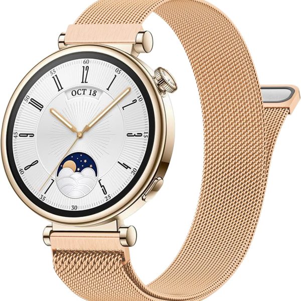 Metal Band for Huawei Watch GT4 41mm Strap,18mm Stainless Steel Replacement Strap for Huawei GT4 41mm Women Men