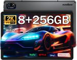 Kinstone 10.1 Inch Android Gaming Tablet, 8GB RAM 256GB ROM, Octa-Core 2.0GHz, FHD 1920x1200 IPS Screen, 6000mAh Battery, Blueteeth 5.0 & Dual WiFi, 13MP Camera, Metal Body, GMS Certified, Arabic