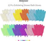 ⁦ECVV 12 Pairs Exfoliating Bath Gloves,Made of 100% NYLON, 12 Colors Double Sided Exfoliating Gloves for Beauty Spa Massage Skin Shower Scrubber Bathing Accessories | RANDOM COLOR |⁩ - الصورة ⁦5⁩