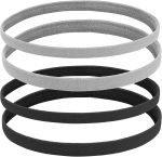 4 Pieces Thick Non-Slip Elastic Sport Headbands Hair Headbands for Women and Men (E)