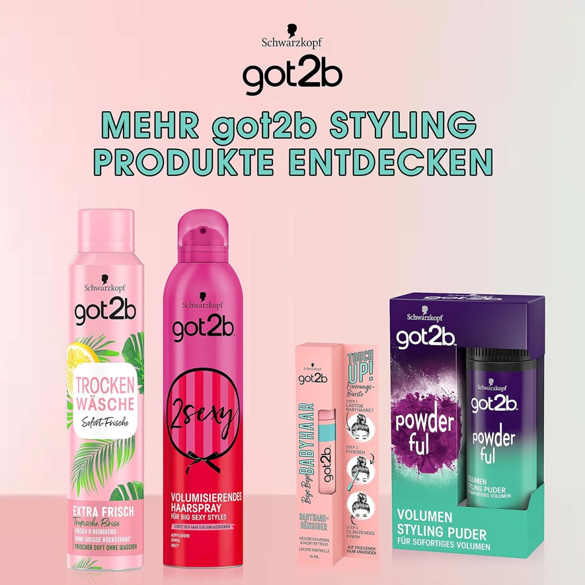 ⁦got2b Bye Bye Bye Baby Hair Mascara Brush (16 ml), Baby Hair Fixing Brush Gives a Shiny Finish, Feather-Light and Non-Greasy, Also for on the Go⁩ - الصورة ⁦5⁩