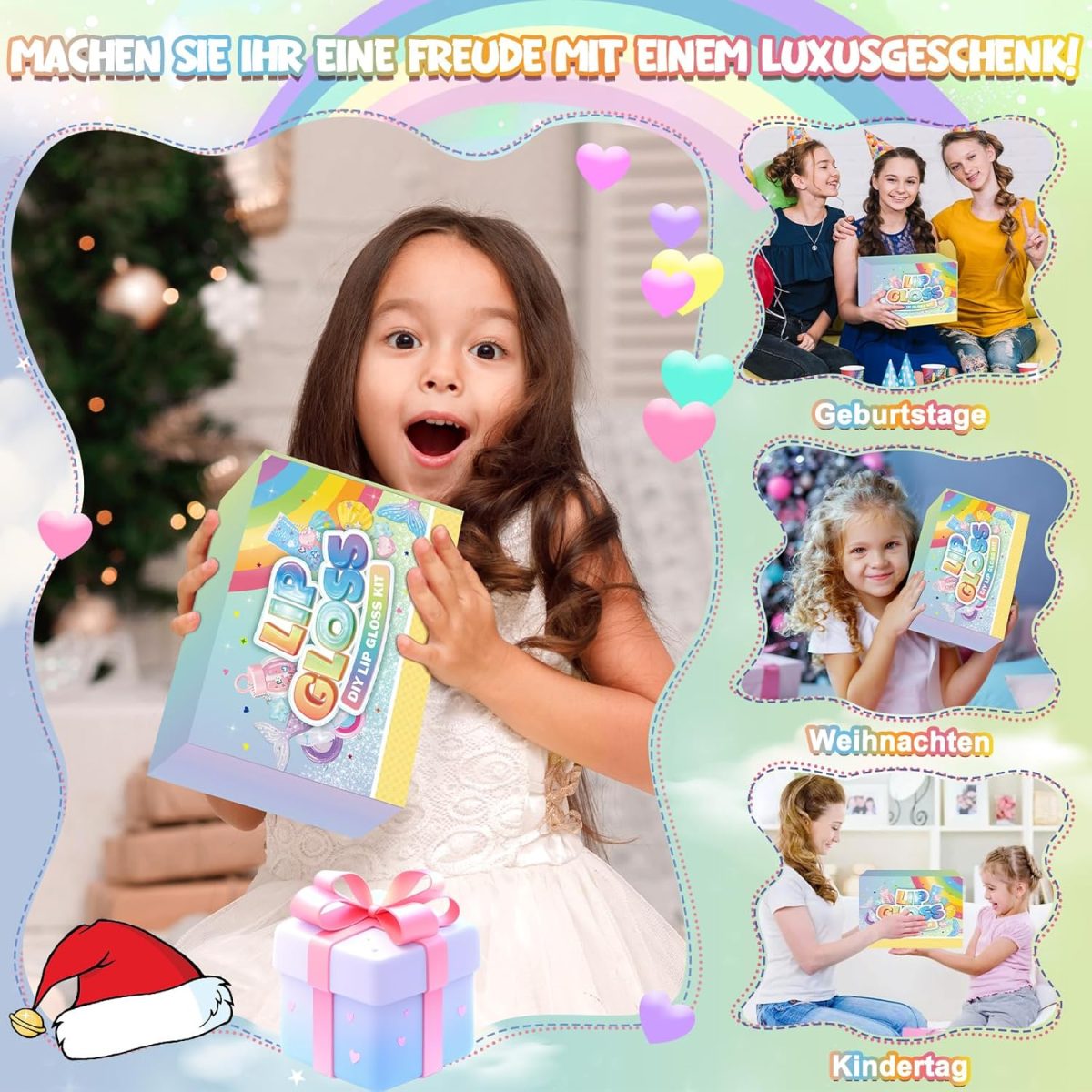 ⁦Make Your Own Lip Gloss, JUYRLE Lipstick Making Kit, Funny DIY Lip Gloss Set Girls Make Yourself, Non-Toxic Lip Gloss Cosmetic Make Up Gift for Women⁩ - الصورة ⁦7⁩