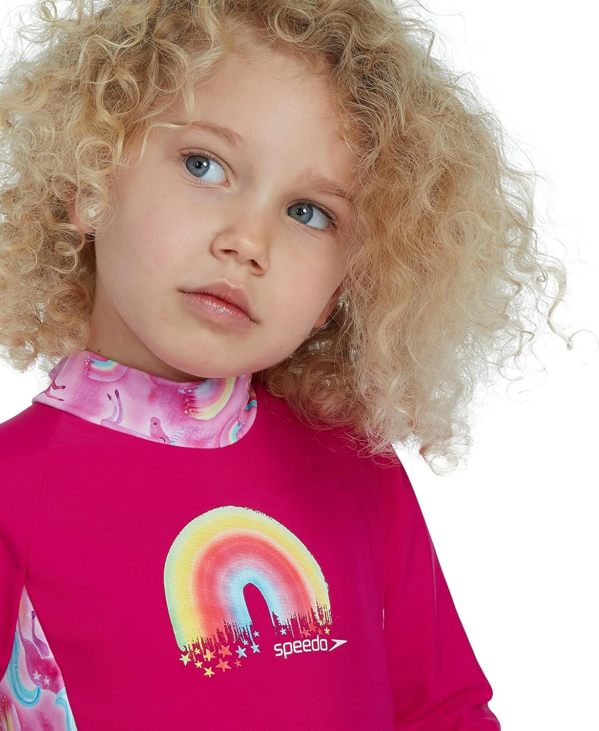 ⁦Speedo Girl's All-in-one Sun Suit Rash Guard Shirt⁩ - الصورة ⁦2⁩