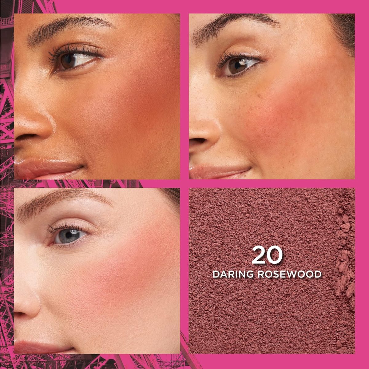 ⁦L'Oreal Paris Infallible Up to 24H Fresh Wear Soft Matte Blush, Blendable, Long-Lasting and Waterproof Cheek Make Up, Daring Rosewood 20, 0.31 Oz⁩ - الصورة ⁦2⁩