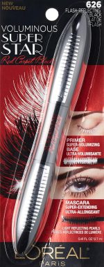 ⁦L'Oreal Paris Voluminous Superstar Red Carpet Extra Mascara, Flash Reflecting Black, 0.41 fl. oz.⁩ - الصورة ⁦2⁩
