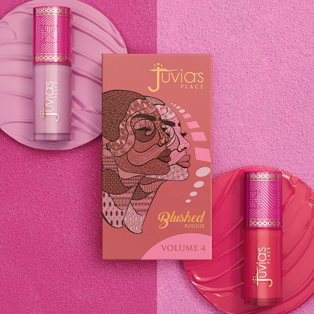⁦Juvia's Place Juvia 's Blushed Duo Blush - Two Tone Pigmented Buildable Pressed Mineral Powder - Rosy Natural Cheeks Matte Fresh Finish for All Skin Color -Volume4⁩ - الصورة ⁦4⁩