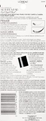 ⁦L'Oreal Paris Voluminous Superstar Red Carpet Extra Mascara, Flash Reflecting Black, 0.41 fl. oz.⁩ - الصورة ⁦3⁩