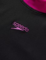 ⁦Speedo Girl's Camiseta Ajustada Essential Rash Guard Shirt⁩ - الصورة ⁦2⁩
