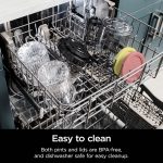 ⁦Ninja XSKPNTLTD2 CREAMi Deluxe Pints and Lids 2 Pack, Compatible with NC500 Series Ninja Creami Deluxe ice Cream Makers, BPA-Free & Dishwasher Safe, Coral & Yellow Lids⁩ - الصورة ⁦8⁩