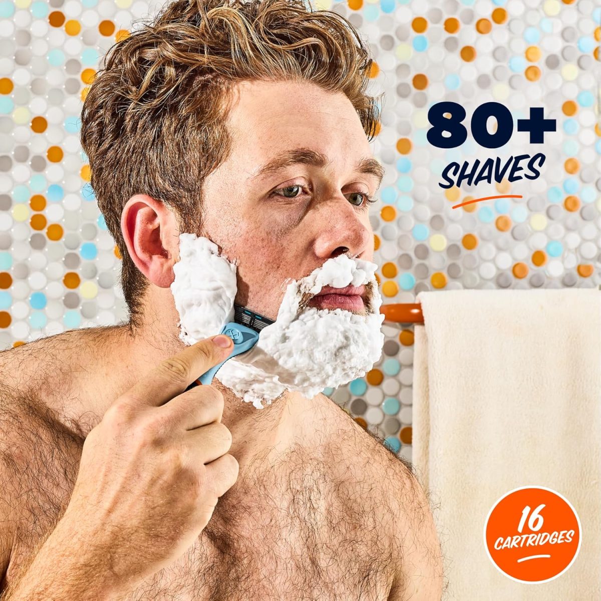 ⁦Dollar Shave Club | 4 Blade Club Series Razor Refill Cartridges, 16 Count | Precision Cut Stainless Steel Blades | NOT COMPATIBLE WITH HERITAGE/EXECUTIVE RAZOR HANDLES⁩ - الصورة ⁦3⁩