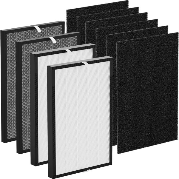 2 Sets Air220 Air320 Replacement Filters Compatible with Bissell Air320 Air220 2768A 2609A Air Purifier, Include Pre Filter, True HEPA Filter and Activated Carbon Filter, Compare Part # 2677,2678,2804