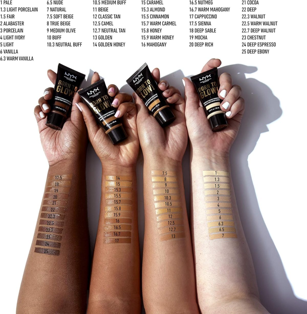⁦NYX Professional Makeup, Born To Glow Naturally Radiant Foundation - Golden 13⁩ - الصورة ⁦5⁩