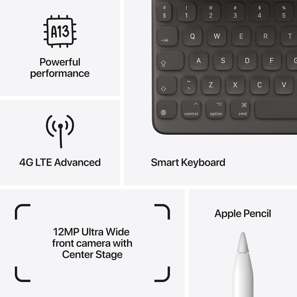 ⁦Apple 2021 iPad (10.2-inch, Wi-Fi + Cellular, 256GB) - Silver (9th Generation) (Renewed)⁩ - الصورة ⁦7⁩