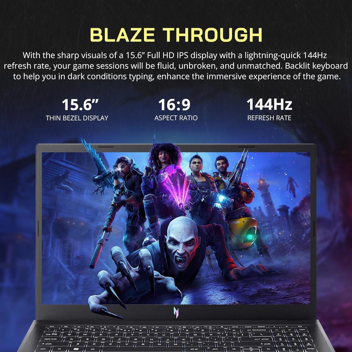 ⁦acer Nitro V 15 15.6" FHD IPS 144Hz Gaming Laptop, Intel i9-13900H, 32GB DDR5, 1TB SSD, GeForce RTX 4060 8GB GDDR6, Backlit Keyboard, Wi-Fi 6, Win 11 Pro, Black, 256GB Docking Station Set⁩ - الصورة ⁦4⁩
