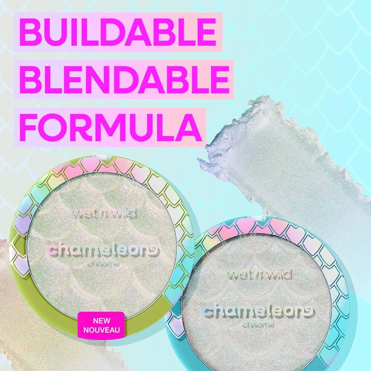 ⁦Wet n Wild Chameleon Chrome Highlighter, Dynamic Colour Shift, Liquid-to-Baked Texture, Customizable Luminous Radiance, Cruelty-Free - Too Sirius⁩ - الصورة ⁦4⁩