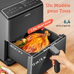 ⁦COSORI Smart Air Fryer Oven Dual Blaze 6.4L, Double Heating Elements, Cookbook, No Shaking & No Preheating, APP Control, 12 Functions, Air Fry, Roast, Bake, Reheat, Dishwasher Safe⁩ - الصورة ⁦4⁩