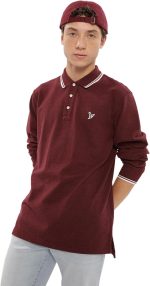 American Eagle Mens U-0176-3079-104 P-Intl L/S Polo Heather
