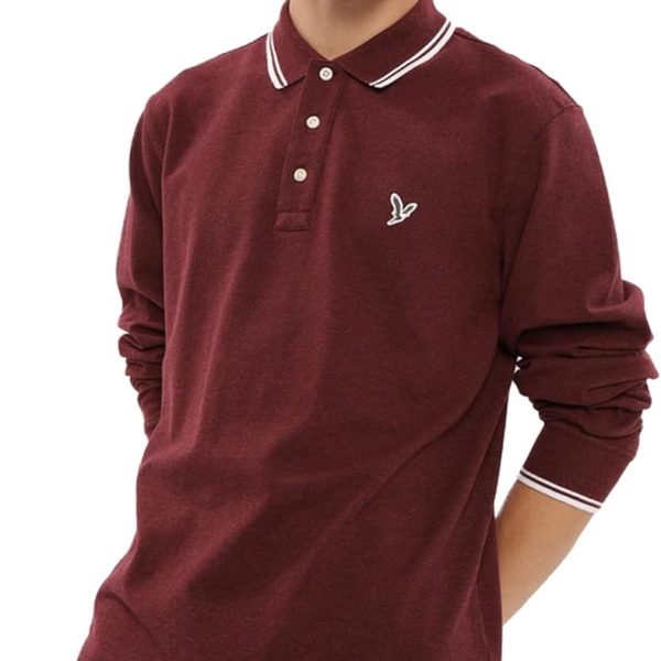 American Eagle Mens U-0176-3079-104 P-Intl L/S Polo Heather