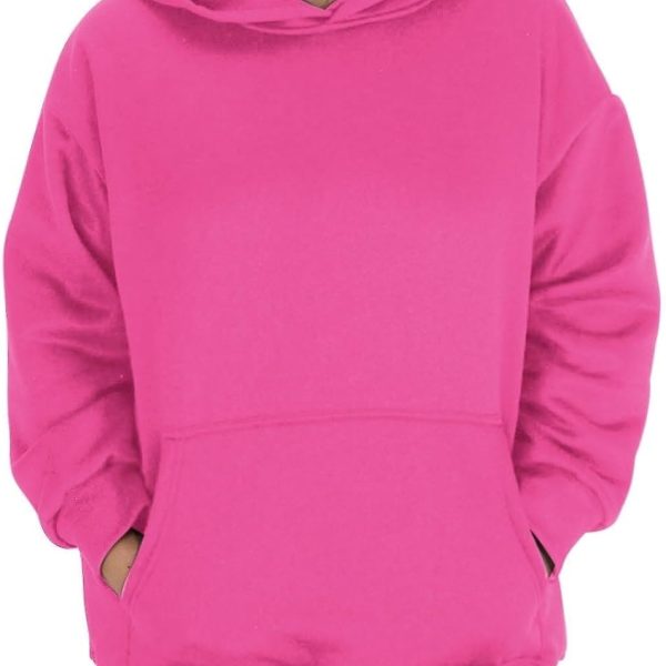 CheJooe Women Hoodies Oversized Sweatshirts Long Sleeve Pullover Shirts Casual Loose Y2K Autumn Winter Tops Outerwear Wear Activewear(01#hot Pink,XXL)