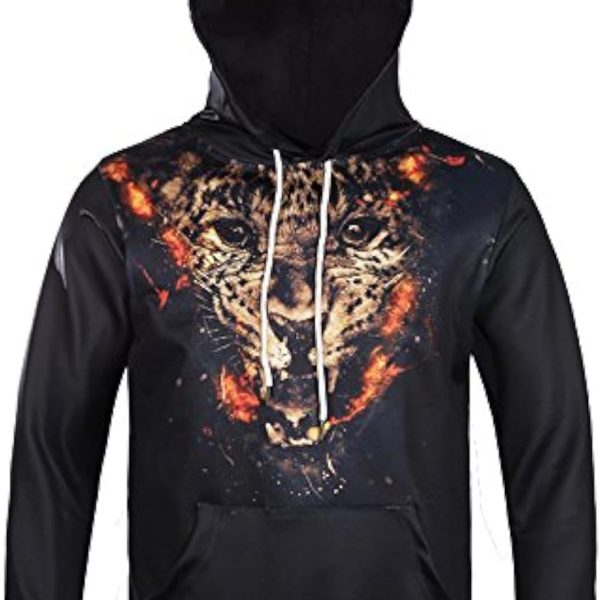 Fashion Hip hop Men Women Hoodies & Sweatshirts 3D PrintED Flame Tiger Head Leisure Hooded Pullover Tops