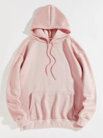 ⁦Floerns Women's Letter Graphic Print Long Sleeve Drawstring Hoodie Sweatshirt Light Pink S⁩ - الصورة ⁦2⁩