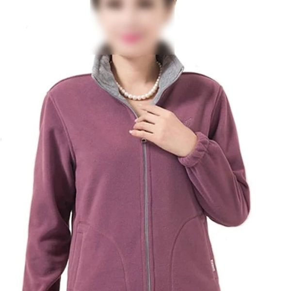 HOT BODY Flannel Jacket Autumn Sweatshirt Women Hoodies Casual Fleece Winter Jacket Hooded Loose Zip-up Coat Female Hoodies Women Tracksuits Outwear (Color : Purple, Size : L)
