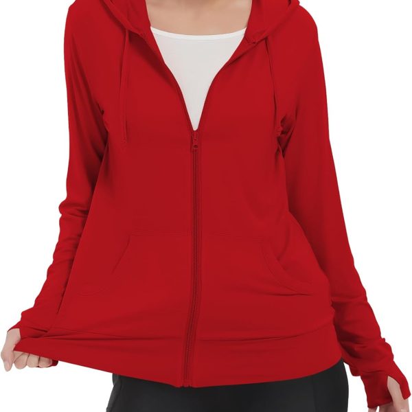 LETAOTAO Womens' Lightweight Zip Up Hoodies Stretch Thin Summer Jackets For Women