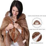 ⁦MAKINGTEC Sloth Wearable Hooded Blanket for Adults, Warm and Cozy Oversized Hoodie, Premium Sherpa and Soft Flannel Fleece, Gifts for Women⁩ - الصورة ⁦2⁩
