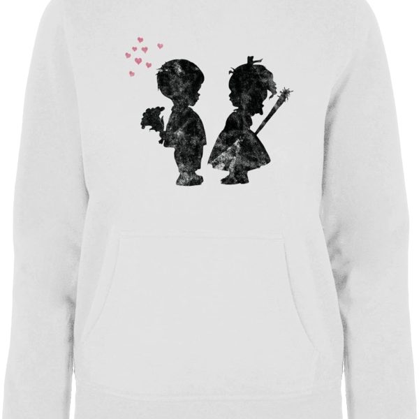 Merchcode Women's MP0000365-Ladies Girl with a Stick Hoody Hooded Sweatshirt, White, XXL, White, XXL