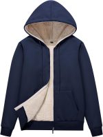 PEHMEA Women's Full Zip Fleece Hoodie Warm Sherpa Lined Sweatshirt Winter Jackets with Pockets
