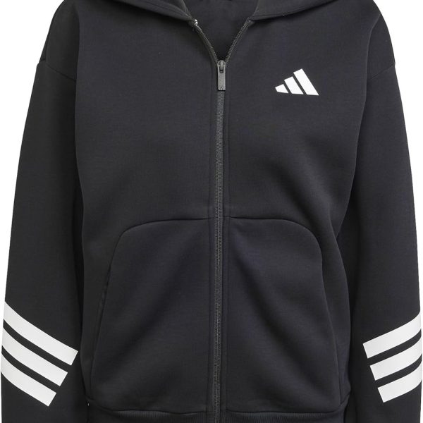 adidas Women's Future Icons Three Stripes Full Zip Hoodie Hooded Sweatshirt