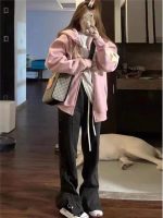 ⁦SKYWOK Women's Cardigans Oversized Zip Hoodie Women's Design Pattern Hooded Sweatshirt Soft Girls' Jacket (Color : Pink, Size : XL)⁩ - الصورة ⁦5⁩