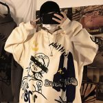 ⁦Men Women Y2K Hoodie Harajuku Anime Alt Grunge Emo Dark Academia Punk Weirdcore Alternative Gothic Top Grafitti E-boy⁩ - الصورة ⁦3⁩