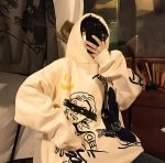 ⁦Men Women Y2K Hoodie Harajuku Anime Alt Grunge Emo Dark Academia Punk Weirdcore Alternative Gothic Top Grafitti E-boy⁩ - الصورة ⁦4⁩