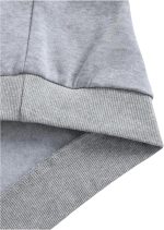 ⁦GORGLITTER Women's Drop Shoulder Drawstring Hoodie Long Sleeve Pullover Sweatshirt Grey L⁩ - الصورة ⁦4⁩