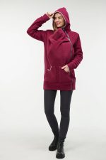⁦MaisMa Women's Fleece Zip Up Maternity Kangaroo Baby Carrier Hoodie Sweatshirt Jacket⁩ - الصورة ⁦3⁩