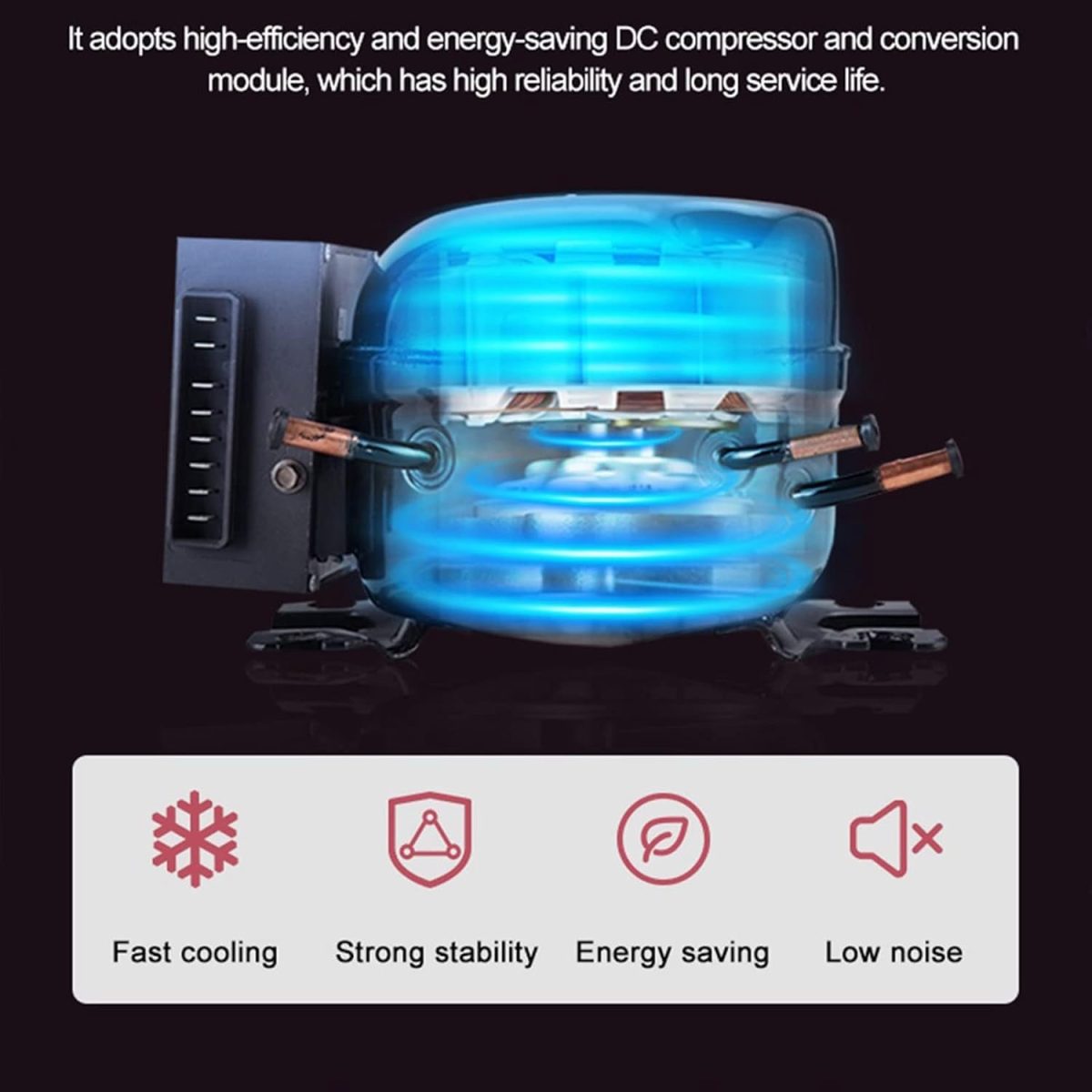 ⁦Avcbno Compact refrigerator ثلاجة سيارة ثلاجة سيارة ثلاجة ضاغط السيارات لشاحنة RV استخدام المنزل استخدام النزهة التخييم مبرد محمول⁩ - الصورة ⁦2⁩