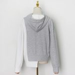 ⁦SKYWOK Women's Hoodies Patchwork Hit Color Women's Sweatshirt Hooded Long Sleeve Plus Size Asymmetric Sweatshirts Female Clothes Fashion (Size : L(Asian Size))⁩ - الصورة ⁦4⁩