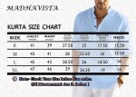 ⁦MADHAVISTA Men's Regular Fit Solid Popcorn Full Sleeve Regular Fit Short Kurta, Solid Pattern Mandarin Collar Straight Kurta⁩ - الصورة ⁦5⁩