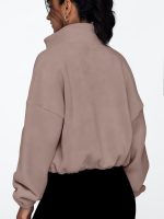 ⁦AUTOMET Womens Fleece Jackets Zip Up Oversized Sweatshirts Winter Clothes Long Sleeve Crop Sherpa Fall Outfits Fashion⁩ - الصورة ⁦5⁩