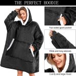 ⁦YFFS Hoodie Blanket Sweatshirt for Women and Men, Super Warm and Cozy Big Wearable Blanket Hoodie, Thick Flannel Blanket with Sleeves and Giant Pocket⁩ - الصورة ⁦3⁩