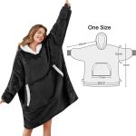 ⁦YFFS Hoodie Blanket Sweatshirt for Women and Men, Super Warm and Cozy Big Wearable Blanket Hoodie, Thick Flannel Blanket with Sleeves and Giant Pocket⁩ - الصورة ⁦4⁩