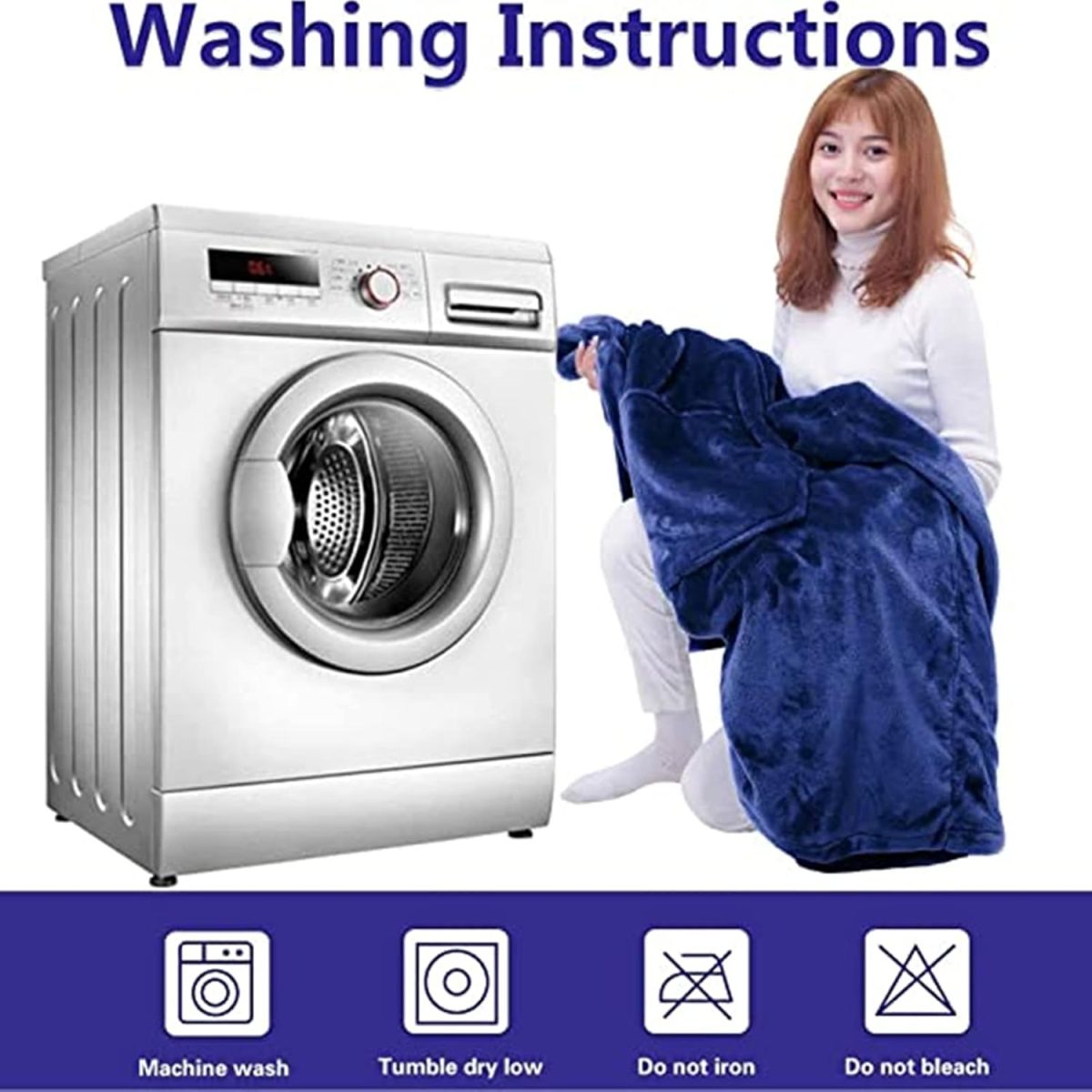 ⁦YFFS Hoodie Blanket Sweatshirt for Women and Men, Super Warm and Cozy Big Wearable Blanket Hoodie, Thick Flannel Blanket with Sleeves and Giant Pocket⁩ - الصورة ⁦7⁩