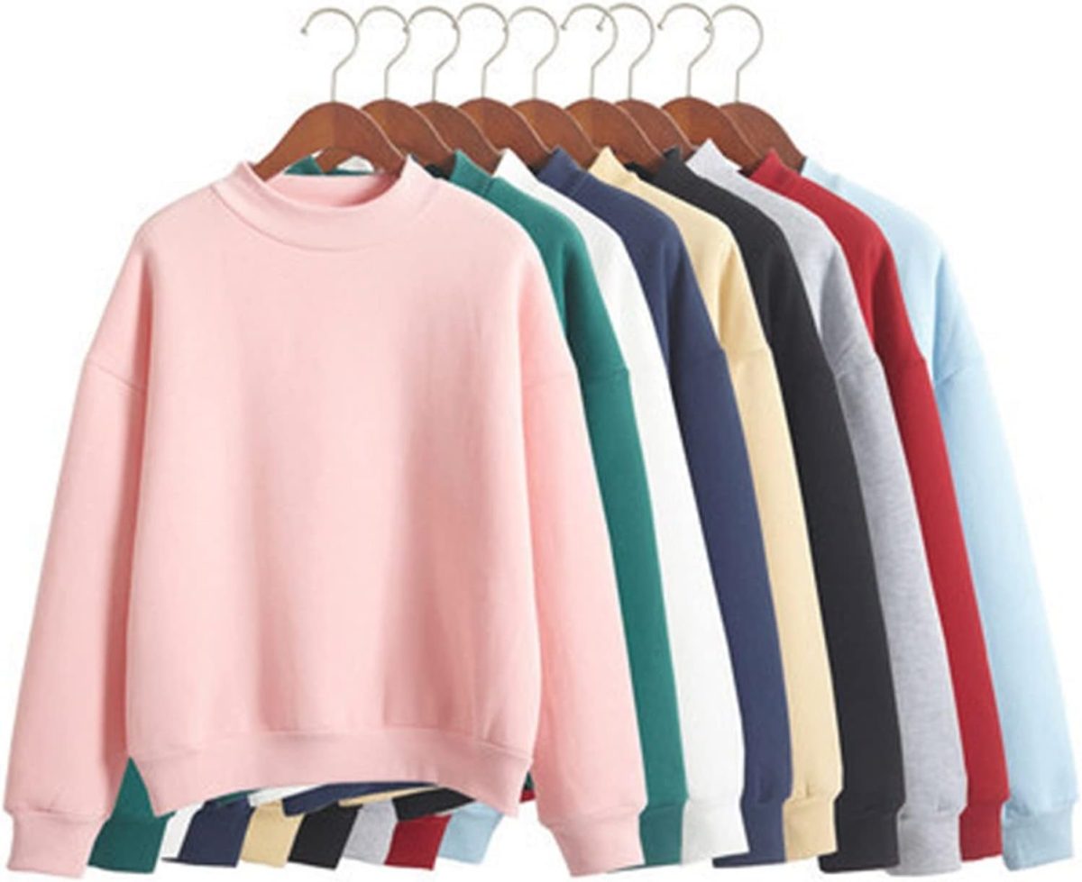 ⁦TOUBE Sweatshirt Women Woman Sweatshirts Knitted Pullovers Thick Spring Autumn Candy Color Loose Hoodies Solid Womens Clothing (Color : 7, Size : XXL)⁩ - الصورة ⁦4⁩